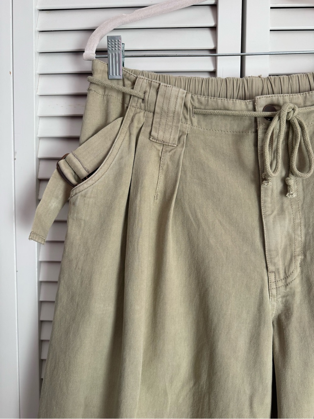 Free People Julien Wide Leg Chino Pants Trouser Chinchilla Streetwear Medium NWT - Picture 5 of 12